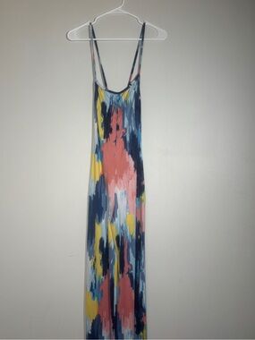 CODIGO Multicolor Abstract Brushstroke Strappy Open Back One-Piece Jumpsuit